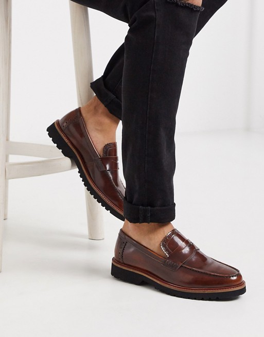 Silver Street chunky sole loafer in brown | ASOS
