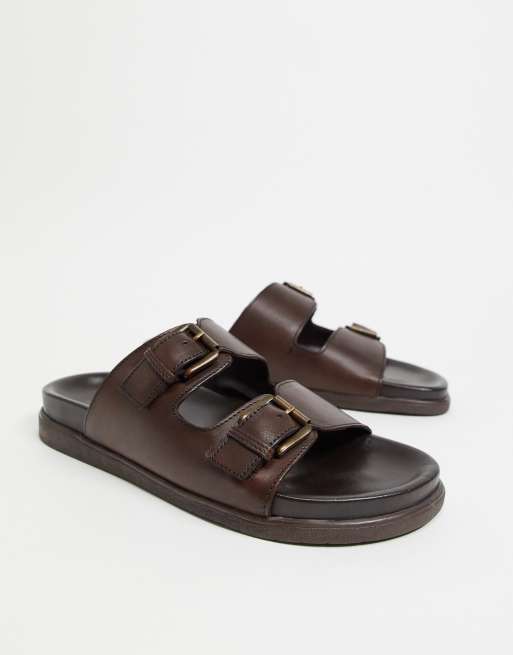 Double buckle hot sale slide sandals