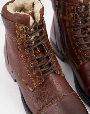 lace up boots fur
