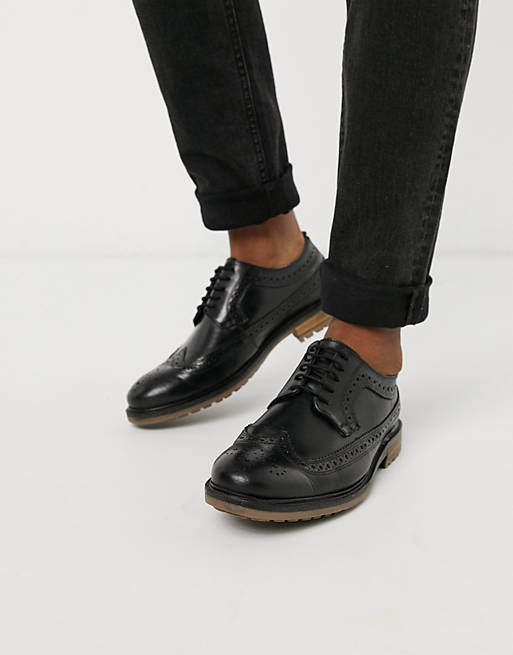 Silver Street Fenchurch Brogues In Black Leather | ASOS