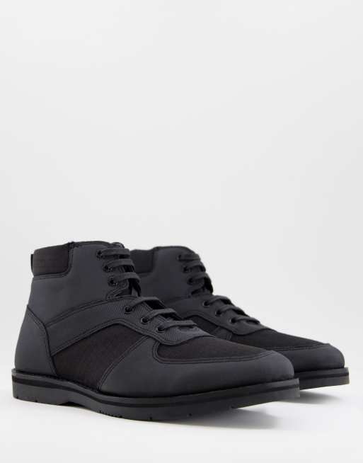 Silver Street lace up chunky tech boots in black | ASOS