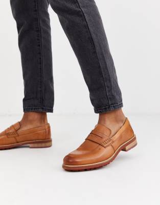tan penny loafers
