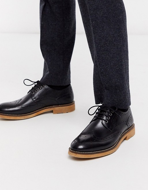 Silver Street leather brogue lace up in black