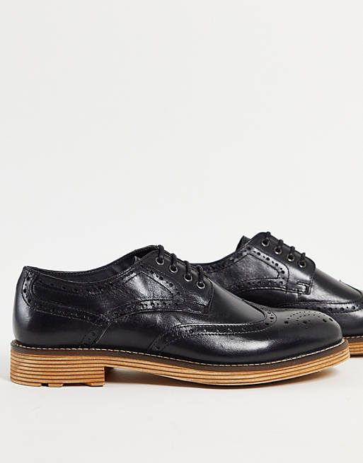 Silver Street leather brogue lace up in black