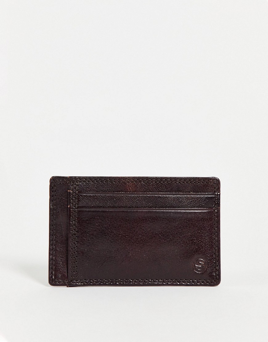 Silver Street leather card holder-Brown