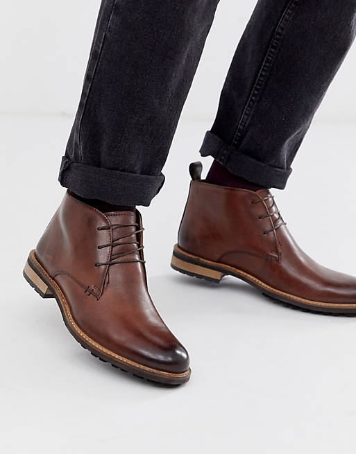 Silver Street leather chukka boot in brown | ASOS