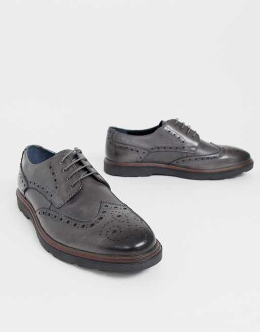 Silver Street leather chunky brogue in gray, 2 of 4