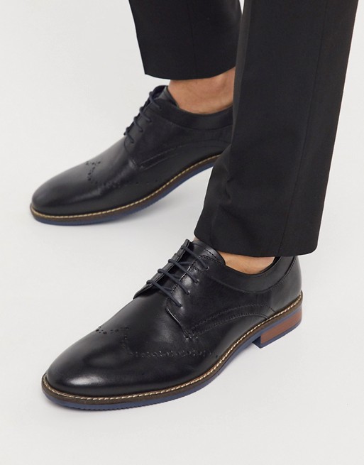 Silver Street leather lace up brogues in black