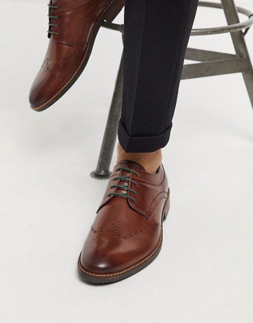 Silver Street leather lace up brogues in brown