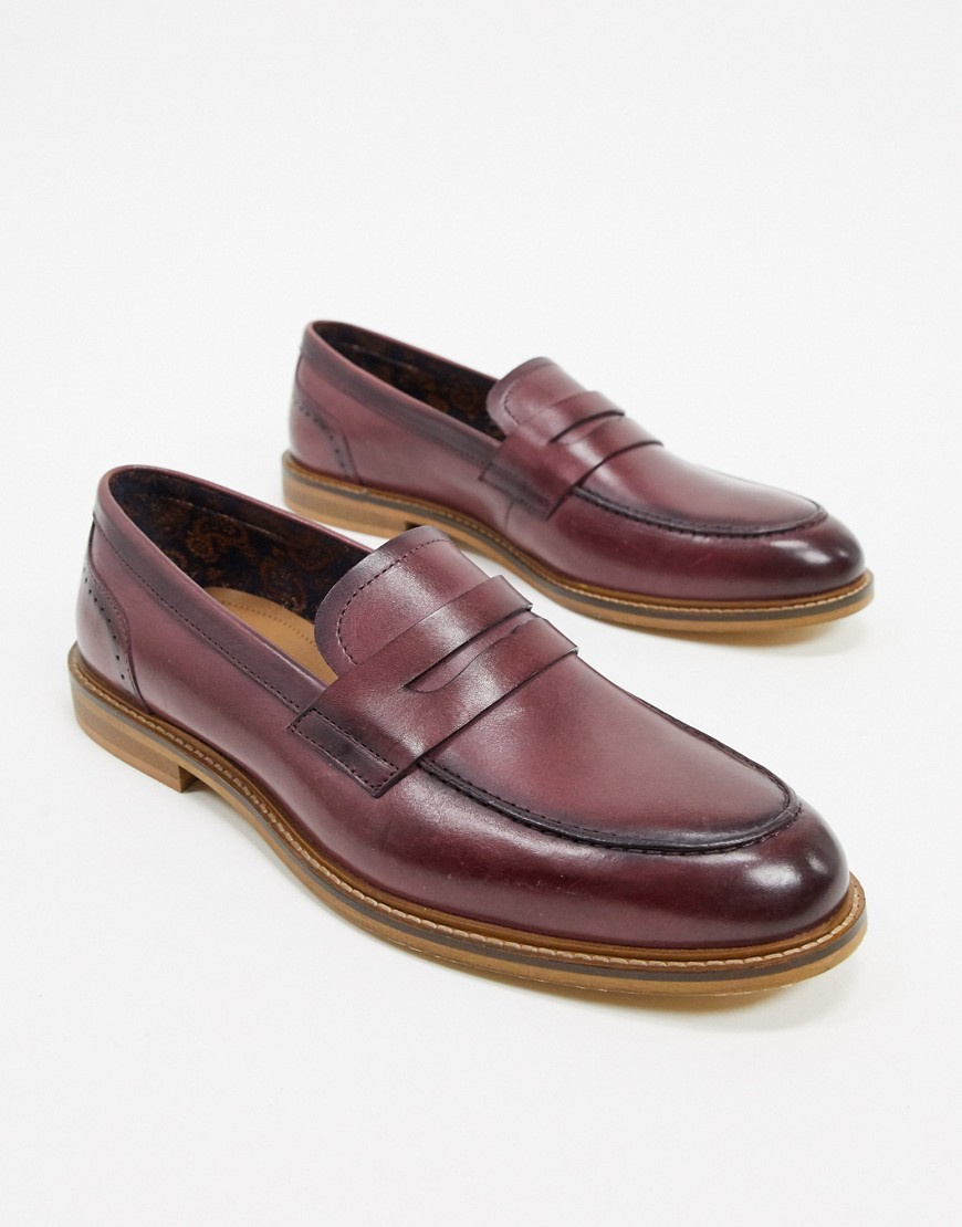 Silver Street leather loafer in wine-Red
