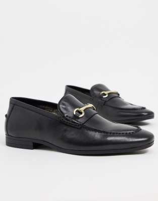 black and silver loafers
