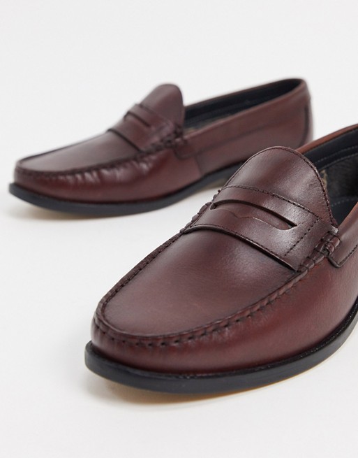 Silver Street penny leather loafers in burgundy