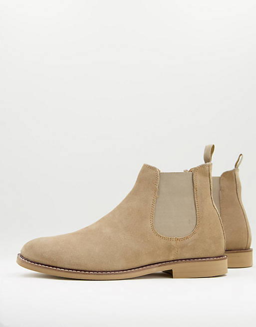 Silver Street suede casual chelsea boots in sand