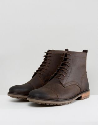 leather toe cap boots