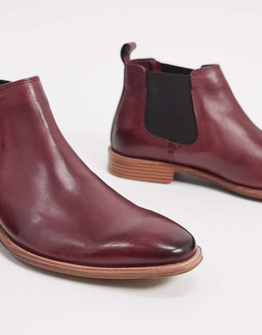 Burgundy brogue hot sale chelsea boots