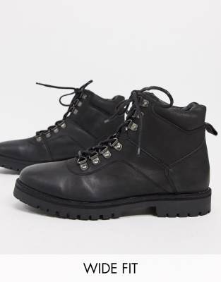 black chunky hiker lace up boot