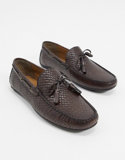Silver Street woven loafer in brown leather