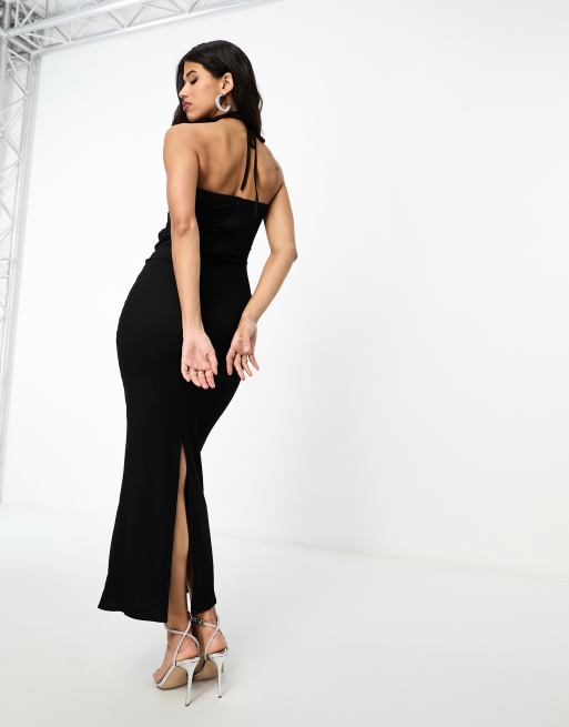 white christmas dresses Carla cut out flower mini dress- Black