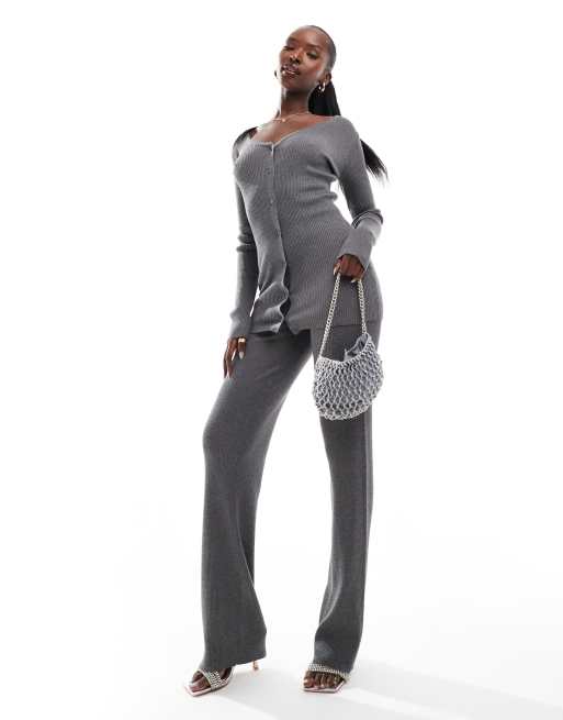 RED BRIDGE Cardigan Lungo Asimmetrico Oversized Giacca con Cappuccio Uomo Manica Lunga Grigio S