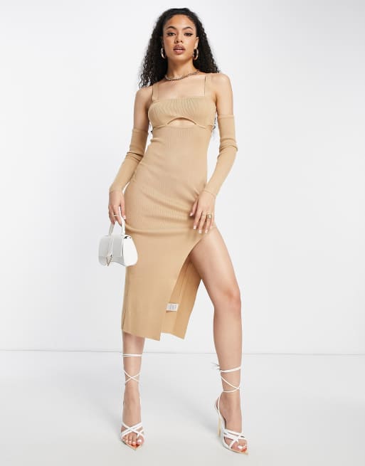 Leg split hotsell midi dress