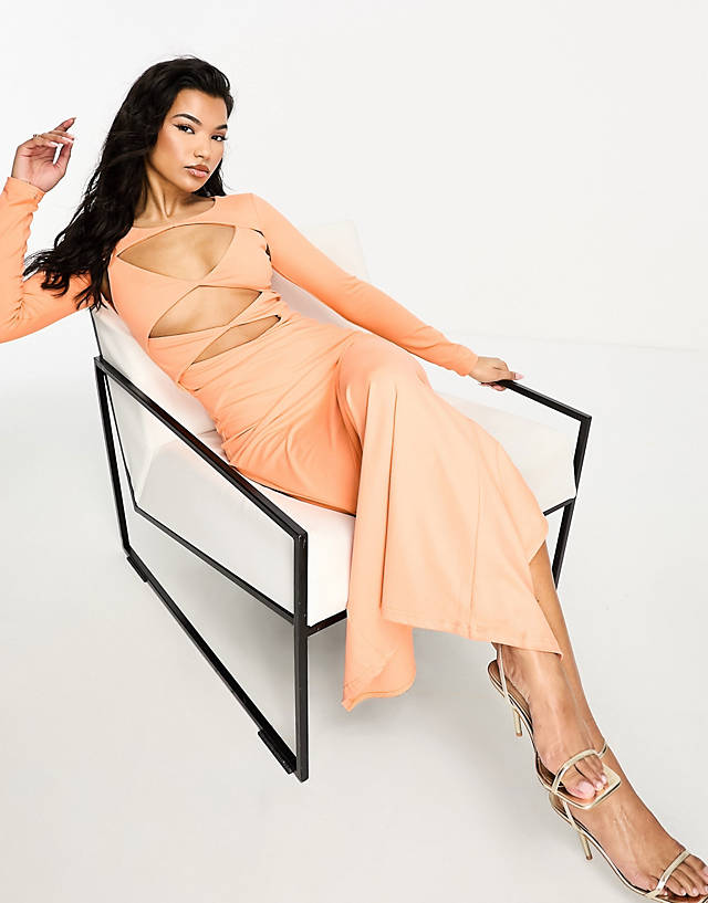 Simmi Clothing -  Simmi cut out detail maxi dress in orange