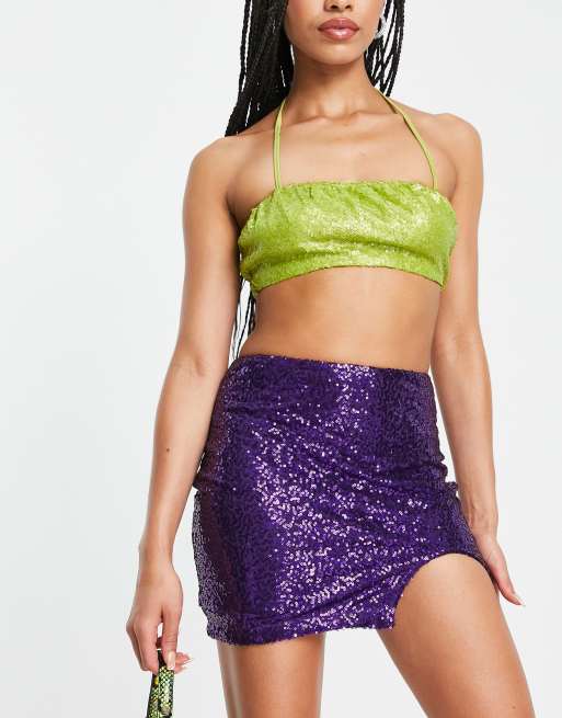 Sequin mini skirt on sale 90s