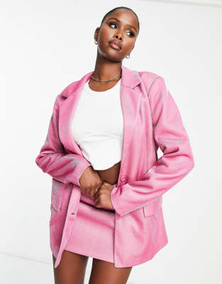 Simmi - Glitzernder Oversize-Blazer in Rosa, Kombiteil