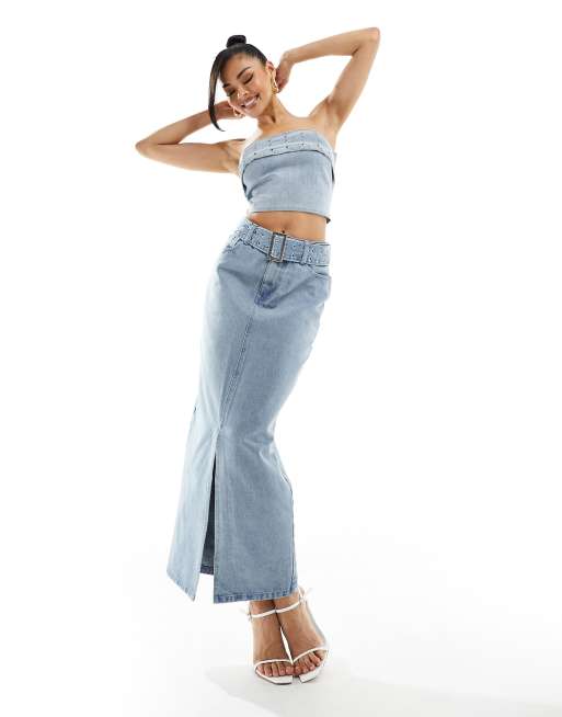 Gonna lunga hot sale di jeans