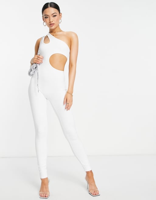 Simmi - Jumpsuit met uitsnijdingen in wit
