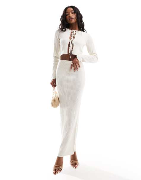 White long outlet skirt and top