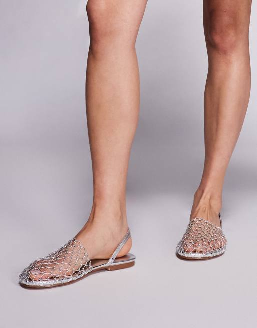 SIMMI Londen - Avianna - Mesh schoenen in zilver, 3 van 4