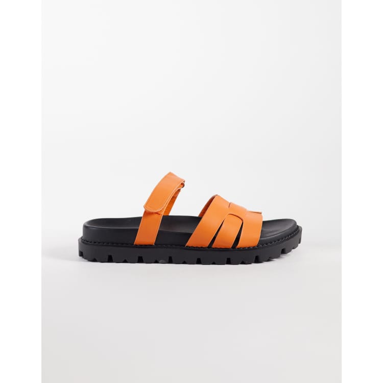 SIMMI London Adelle chunky sandal slides in orange | ASOS