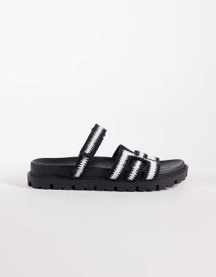 Simmi London Adelle chunky slider sandals  crochet
