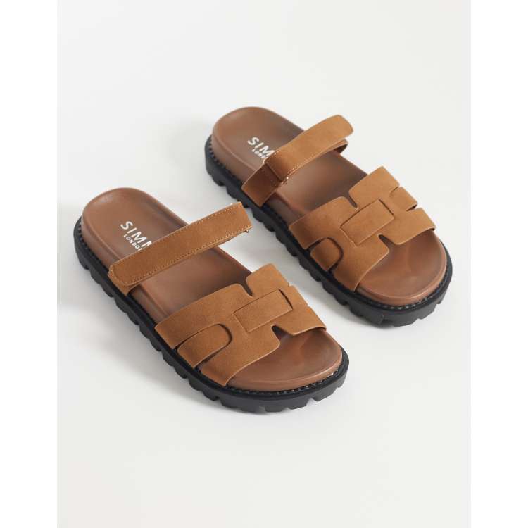 Simmi London Adelle chunky slider sandals in tan | ASOS