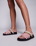 [SIMMI Shoes] Simmi London Adelle mule sandals with strap in pink 37 Pink