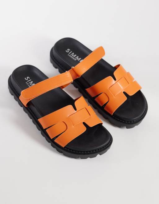 SIMMI London – Adelle – Orange, grova toffelsandaler, 2 av 4