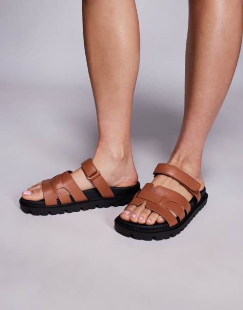 Leather Sandals For Women, Tan, Brown & Black Leather Sandals