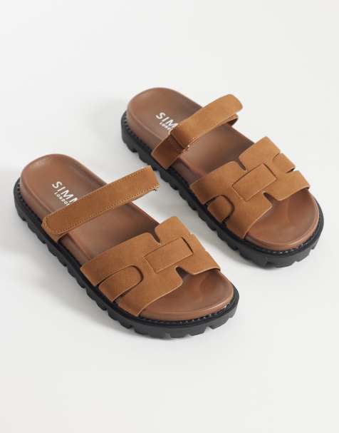 Simmi London - Adelle - Sandali sliders color cuoio con suola spessa - view 1