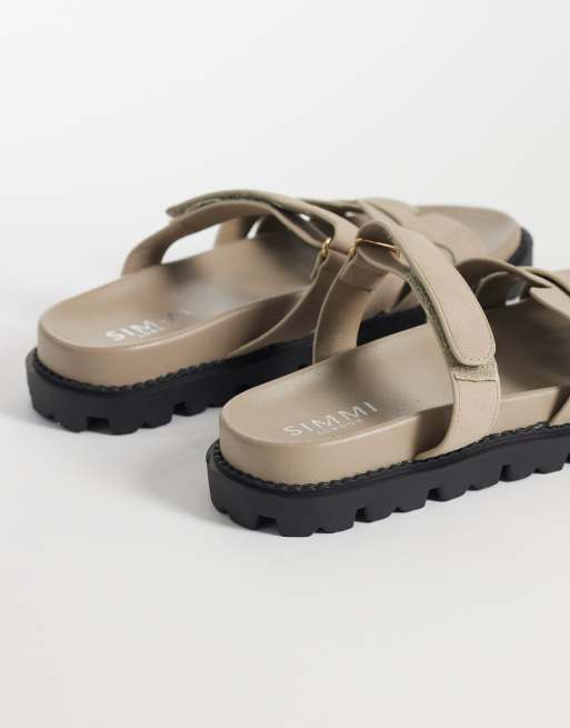 Simmi London – Adelle – Slider-Sandalen in Beige mit dicker Sohle, 4 von 4