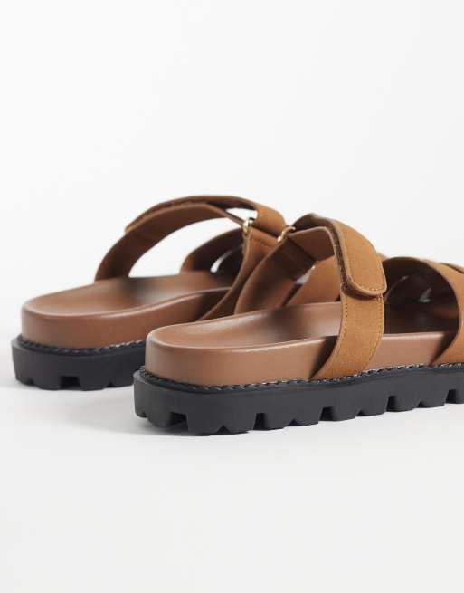 Simmi London - Adelle - Slippers met dikke zool in bruin, 4 van 4