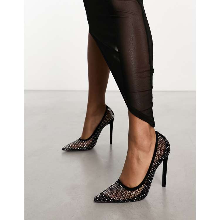 Cra wallonieShops Simmi London Ahariah heeled shoes with embellished mesh in black zapatillas de running On mujer asfalto talla 41 rojas