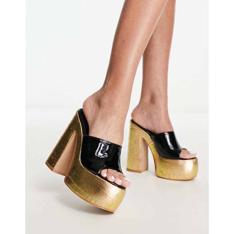 Cork top platform mules