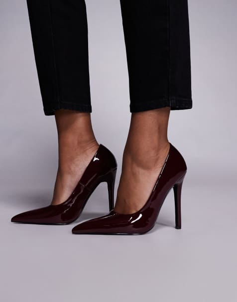 Simmi London Alez heeled stiletto pumps in burgundy - view 1