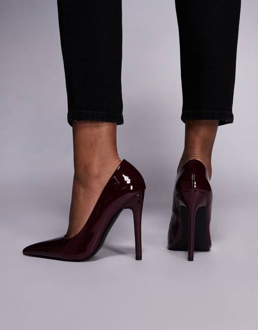 Simmi London - Alez - Pumps met stilettohak in bordeauxrood, 4 van 4