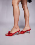 [SIMMI Shoes] Simmi London Alicent heeled mules in red mesh 39 RED