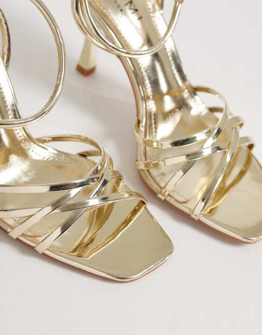 SIMMI London – Amby – Riemchen-Sandaletten in verspiegeltem Gold, 3 von 4