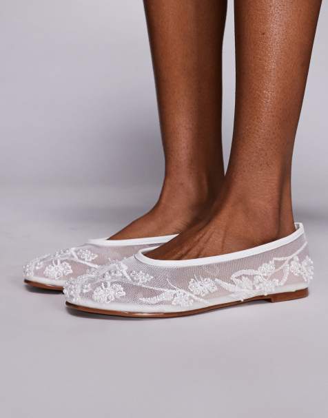 Simmi London - Anita - Ballerines plates en tulle - Blanc - view 1