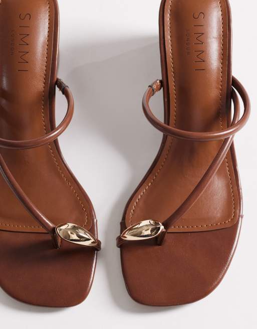 SIMMI London - Anya - Sandales compensées à détails dorés - Marron, 2 de 4
