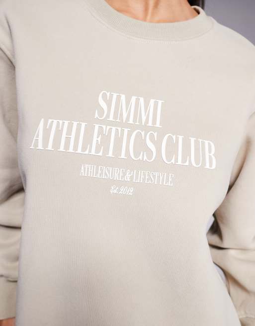 Simmi London Ashby athletics sweatshirt in cashew, 2 of 4