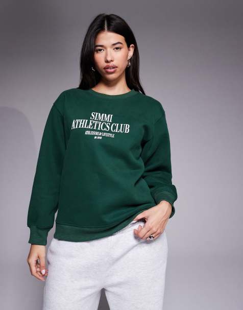 Simmi London Ashby athletics sweatshirt in pine - view 1
